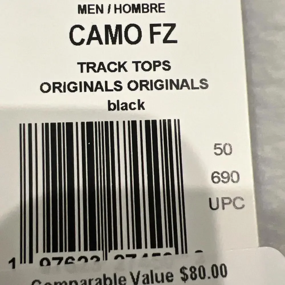 $80 Adidas JY2775 Camoflage FZ Track Top 3 Stripe Full Zip Hoodie Jacket Men's M